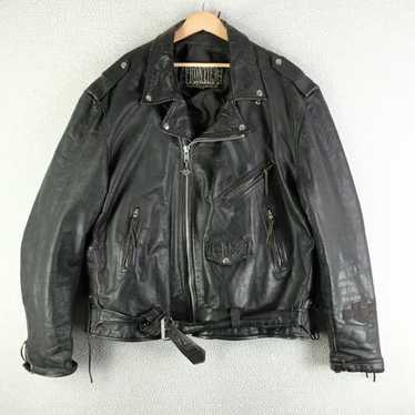ジャケット・アウター 90s vintage double riders leather jacket 90s Special Vintage Biker Moto Real Black Leather Jacket