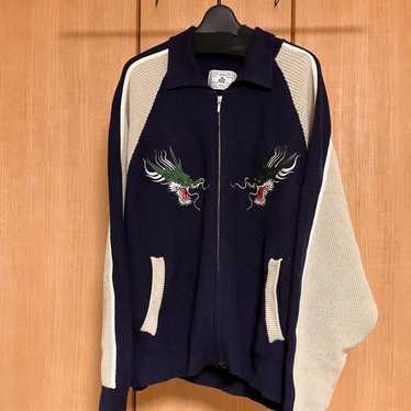 【TASTE by Knit】Knit embroidery sukajan Vintage sukajan embroidery - Gem