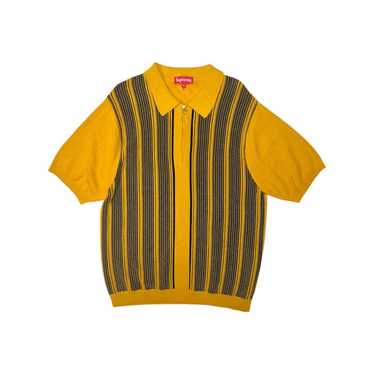 Supreme Open Knit Stripe Zip Polo (SS22) - $118