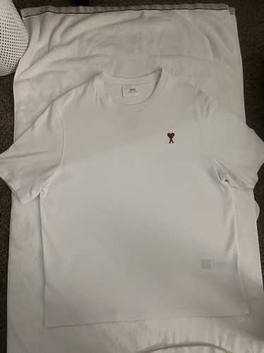【AMI PARIS】 Crewneck Tシャツハートロゴ Embroidery AMI PARIS - ROUND NECK COTTON SWEATSHIRT WITH BIG HEART