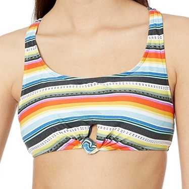 Rip Curl Striped Multi Colored Keyhole Beach Baza… - image 1