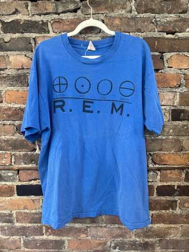 80s R.E.M. バンドTシャツ USA製 L ヴィンテージ 青 ビンテージ80's○R.E.M. METALプリントTシャツ青size L