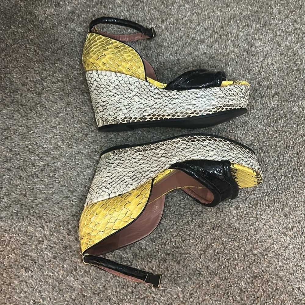 Derek Lam Bristol Python Colorblock Open-Toe Wedge - image 3