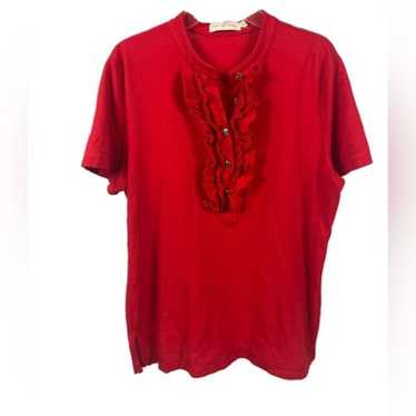 Tory Burch Women's Romilly Red Ruffle Trim Knit Go