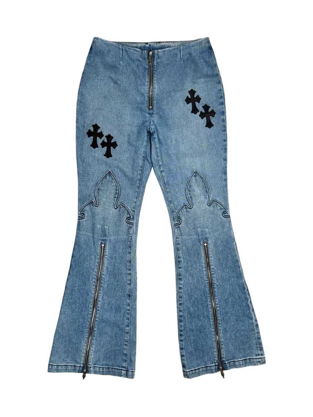 【Chrome Hearts】Flare Knees Damage Denim Chrome Hearts】Flare Knees Damage Denim