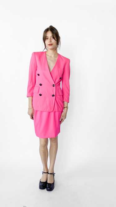 escada vintage pink blazer pockets — UNCUT GEMS VINTAGE