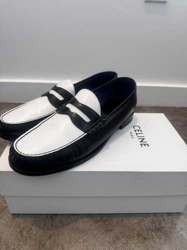 タッセル付き■CELINE LUCO ポリッシュ カーフ ローファー NAVY G.H.BASS｜レザー ウィングチップ タッセル ローファー “WEEJUN
