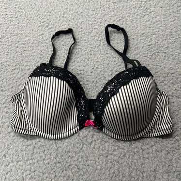 Senza Bra 32C Push Up Bra  Padded Pinstripe Lace T