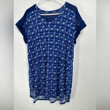 Chico's 3 (Xl) Popover Tunic Or Mini Dress Blue Wh