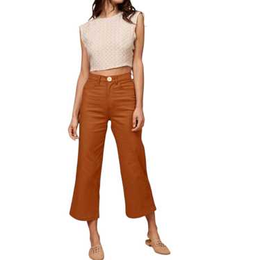 Whimsy & Row Pants 30 Burnt Orange Wide-Leg Organi