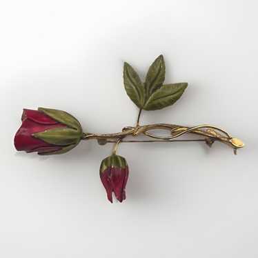 Vintage 1940's 14kt Gold Rose Brooch | Burton's – Burton's