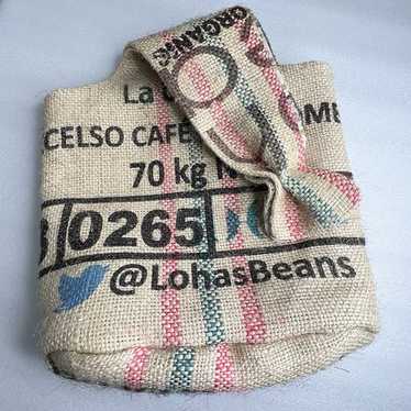 Upcycled Burlap Artisan Coffee Sack Tote Bag Jute 