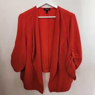 Torrid, Size 2, Red Crepe Drape Front Blazer