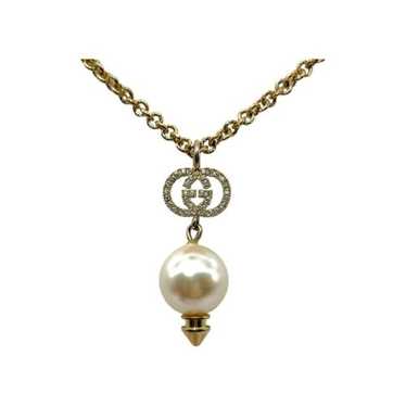 ネックレス・ペンダント GUCCI PEARL NECKLACE Glass pearl necklace with hook closure in light gold-toned