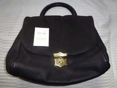 GOLD PFIEL Black Lizard Handbag
