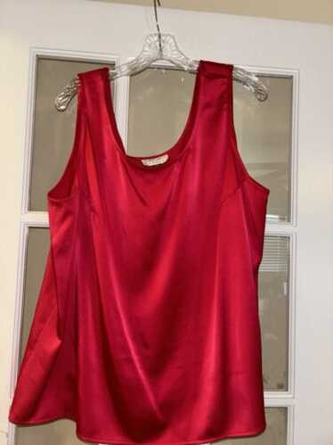 Vintage Albert Nipon evening dark pink suit tank l