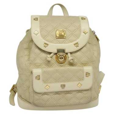 MCM Stark Beige Leather Backpack Bag Authentic