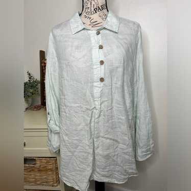 Sigrid Olsen 100% Linen Tunic Top
