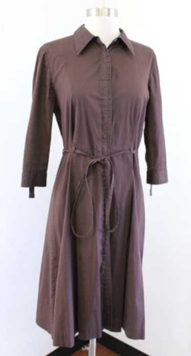 Tory Burch Chocolate Brown Ruffle Trim Tie Waist 3