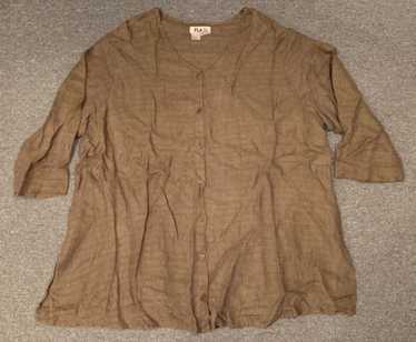 Flax 100% Linen Sz 3G Long Shirt Button-Up Long Sl