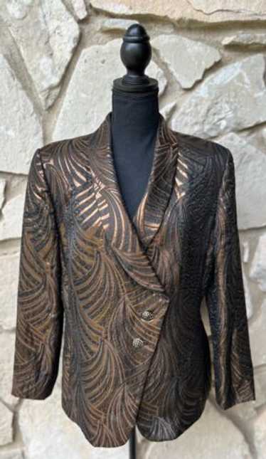 Vintage Albert Nipon Evening Jacket 12 Black Bronz