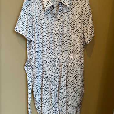 Foxcroft Nyc Wrinkle Free 100%Cotton White Dress B