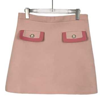 Miu Miu Miu Miu A-Line Wool Blend Mini Skirt With… - image 1