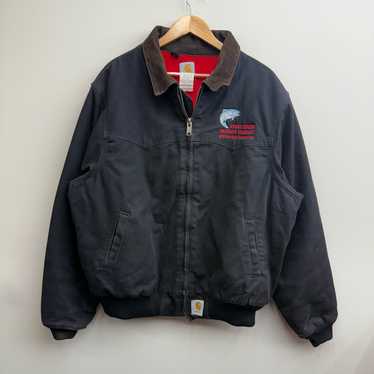 ★Carhartt Santa Fe Jacket M寸★USA J13 BLK Carhartt Santa Fe Quilted Lined J13 BLK Jacket Size XL