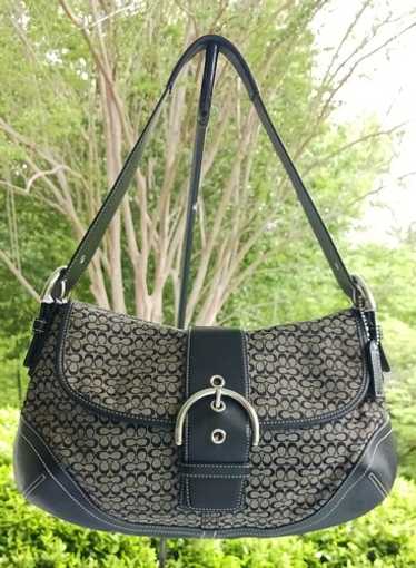 コーチ　SOHO　6808　マイクロシグネチャー　ハンドバッグ　レザー COACH Soho Mini Signature Shoulder Bag 6808 Brown Used