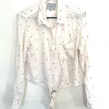 Rails scribble heart button down shirt size small - image 1