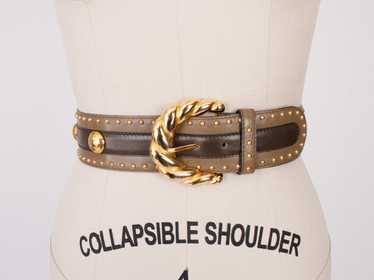 80s escada leather belt - Gem