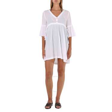 【Heidi 】プリント ruffledシャツドレス Shirring hoodie shirt (white / blue stripe) – POPPY