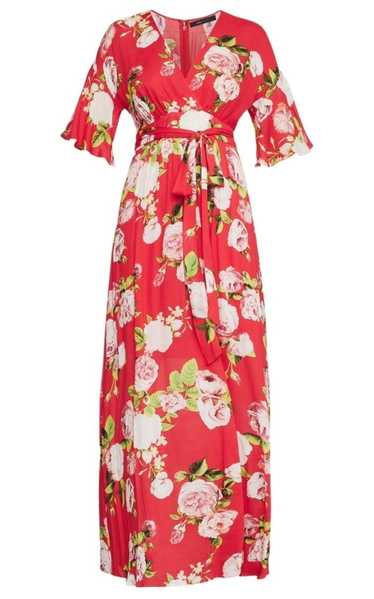 SALE!【BCBG MAXAZRIA】Floral Flared Sleeve Midi Dress Bcbgmaxazria floral wrap dress - Gem