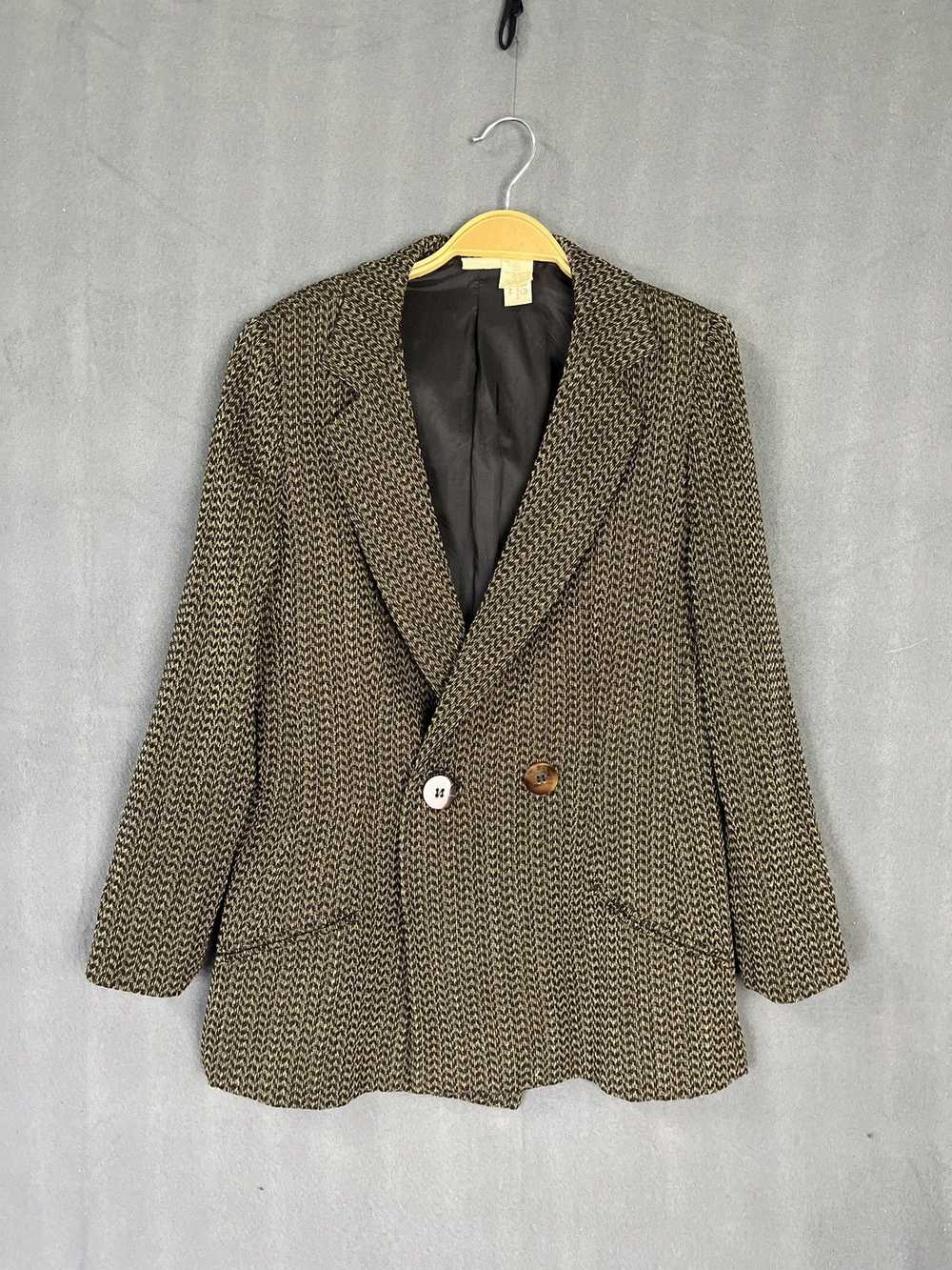 Vintage Krizia Made in Italy Houndstooth Wool Jacket
