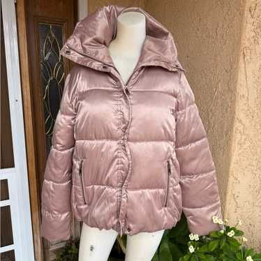 old navy rose gold puffer
