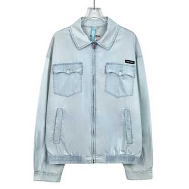 か*読様 miumiu white denim jacket ［M］ Miu Miu Denim Blouson Jacket In White | ModeSens