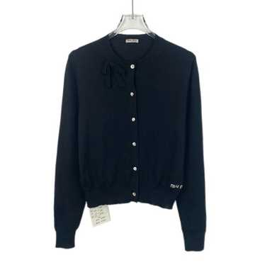 トップス Miu Miu Silk Mix Ribbon Cardigan Black トップス Miu Miu Silk Mix Ribbon Cardigan Black Miu Miu