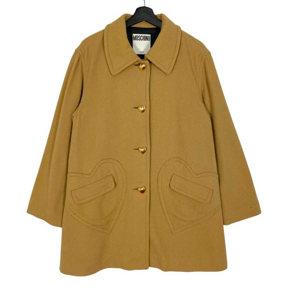 Vintage Moschino Trench Coat Jacket Button up Love Design