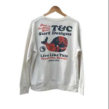 90s T＆C surf boards sweatshirt navy Vintage 90's T&C Surfboard Hawaii Sweatshirt Crewneck