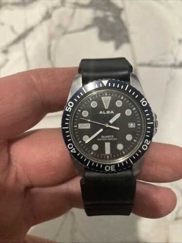AQUA GEAR ALBA 腕時計(クォーツ)ブラック 送料無料【電池交換済】 セイコー SEIKO アルバ ALBA アクアギア