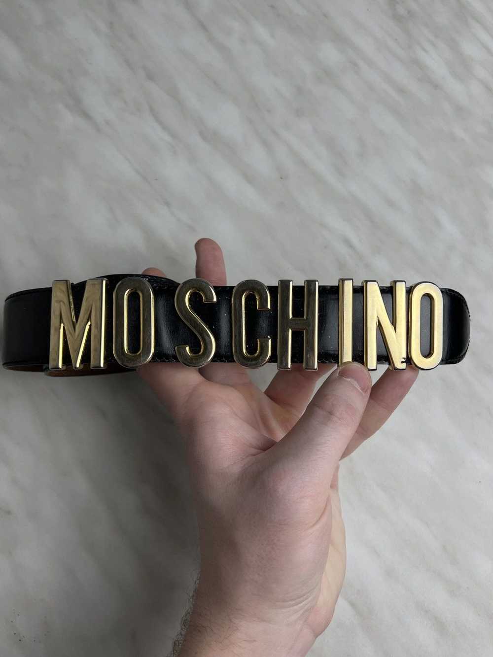 Moschino Moschino Leather Spellout Logo Belt (Y0266)