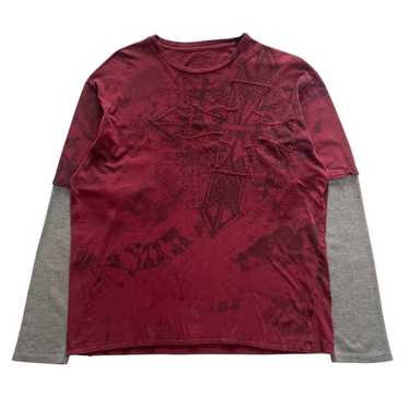 y2k archive cross サーマル ロンT Cross Print T-shirt Women Y2K Cyber Grunge 00s Retro