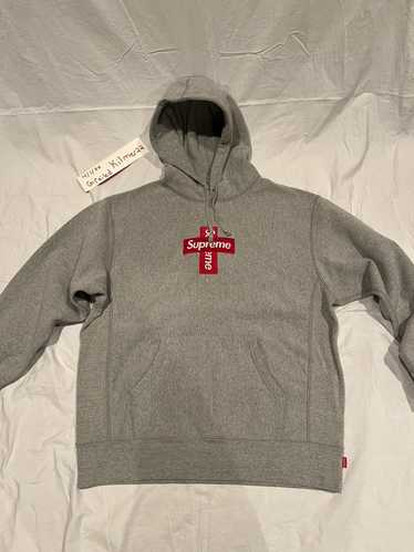 Buy Supreme Cross Box Logo Hooded Sweatshirt 'Heather Grey
