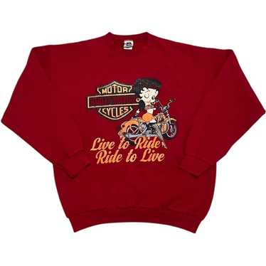 1990's \"Harley Davidson×Betty\" ブート スウェット 1990´s Harley Davidson×Betty ブート スウェット