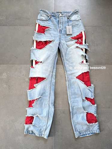 パンツ BALENCIAGA DENIM TRACK PANTS Balenciaga Hybrid Denim/Track Pants | CLD Collective