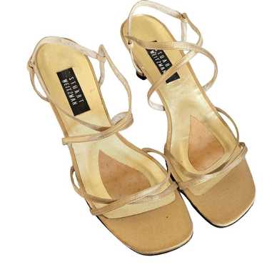 Vintage STUART WEITZMAN GOLD ANKLE STRAP SANDAL HE