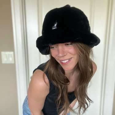 Kangol Black Furry Bucket Hat