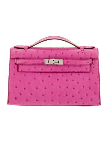 Hermès Top Handle Bag Fuchsia Ostrich Polka Dot Pr