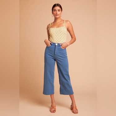 Whimsy + Row | Flora Wide Leg Cropped Leg Pant Blu