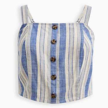 Nwot - Torrid - Linen Blend Button-Front Crop Tank